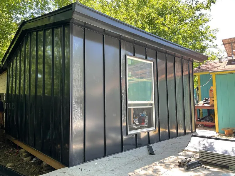 Black standing seam metal wall panels for Metal Roof Installation in Schertz